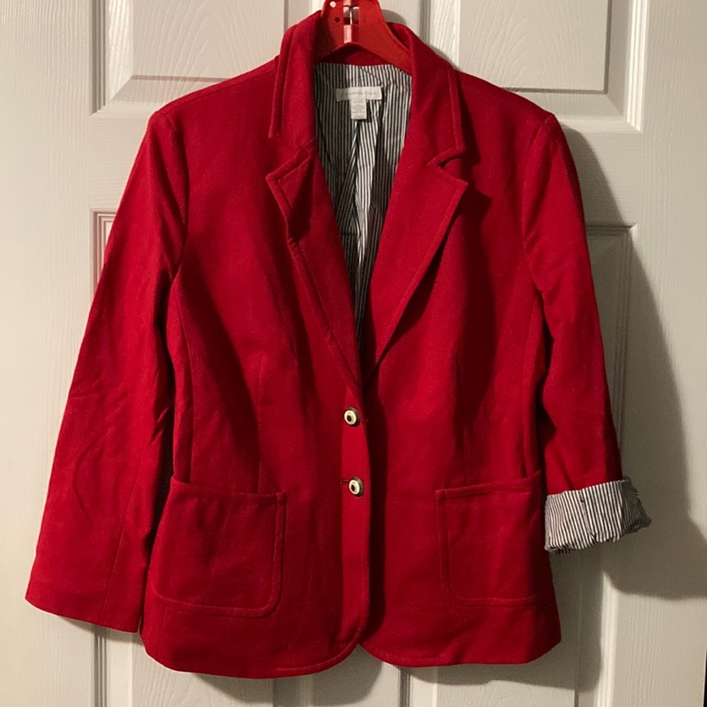 Red is the "IT" color for Fall 2023!  Charter Club Women’s Blazer Red Size L